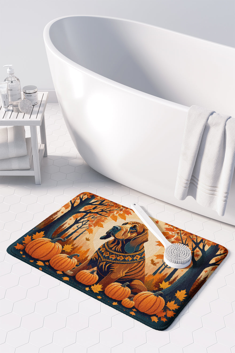 Bloodhound Fall Memory Foam Kitchen Mat Machine Washable Anti-Fatigue Cushion Comfort Bath or Kitchen Rug