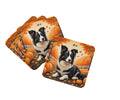 Border Collie Fall Foam Coasters Set of 4 Cup Coasters for Indoor Outdoor, Tabletop Protection, Anti Slip, Mouse pad Material