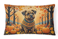 Border Terrier Fall Decorative Throw Pillow 12x16 Indoor Outdoor Accent Cushion, Fabric Cover with Insert for Sofa, Bed, Porch & Living Room