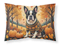 Boston Terrier Fall Standard Pillowcase Lightweight Super Soft Easy Care Decorative Artwork Pillowcase, Standard
