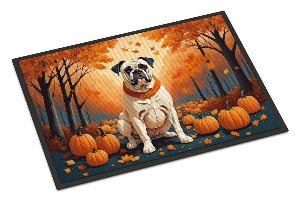 White Boxer Fall Doormat Indoor Outdoor 24H X 36W Front Door Mat Rugs for Entryway, Non Slip Washable Low Pile,