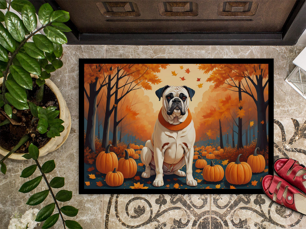 White Boxer Fall Doormat Indoor Outdoor 24H X 36W Front Door Mat Rugs for Entryway, Non Slip Washable Low Pile,