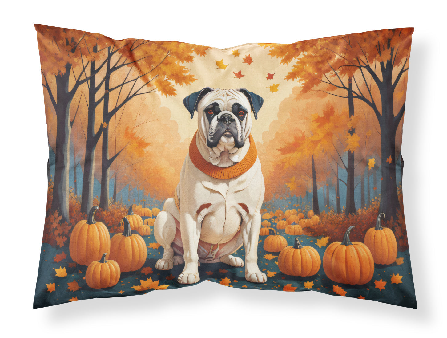 White Boxer Fall Standard Pillowcase Lightweight Super Soft Easy Care Decorative Artwork Pillowcase, Standard