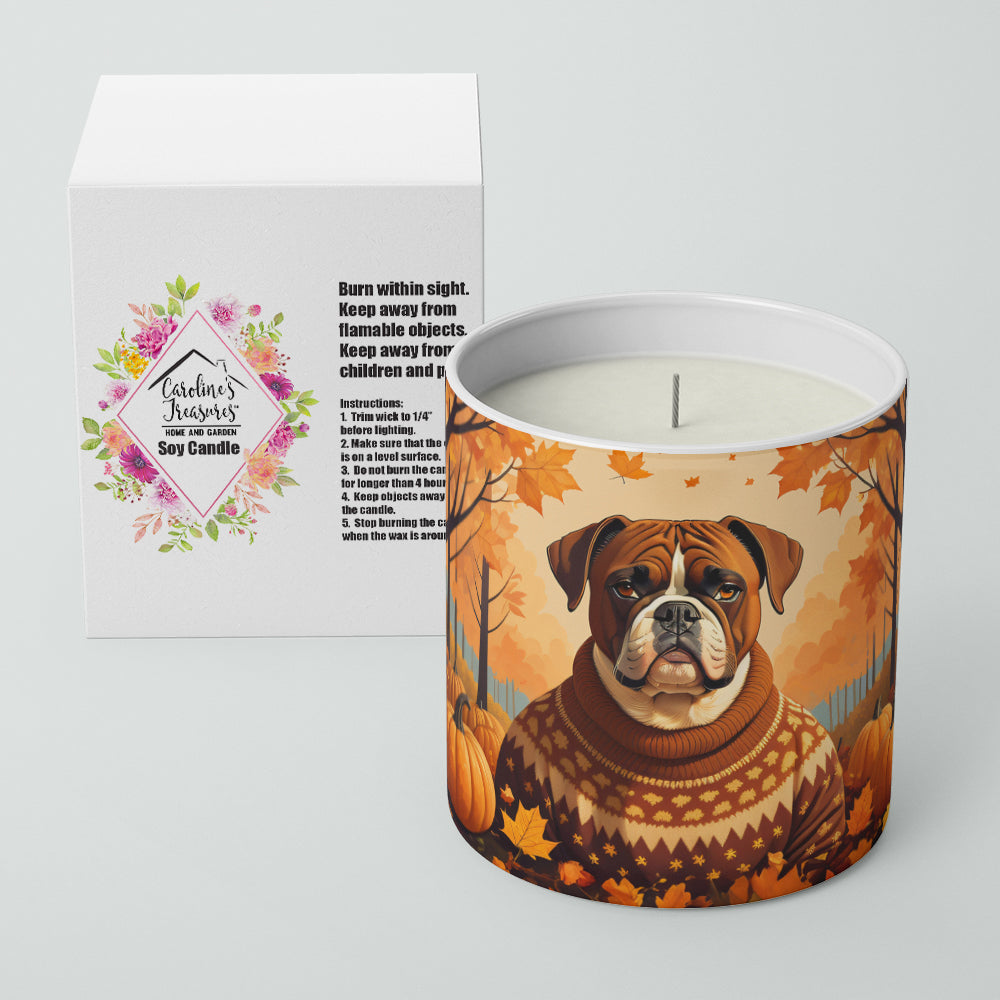 Boxer Fall Decorative Soy Candle Nature Soy Wax Essential Oil Home Decor Ideal for Bedroom Kitchen Bath Office Gift, 10 oz