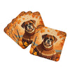 Boxer Fall Foam Coasters Set of 4 Cup Coasters for Indoor Outdoor, Tabletop Protection, Anti Slip, Mouse pad Material