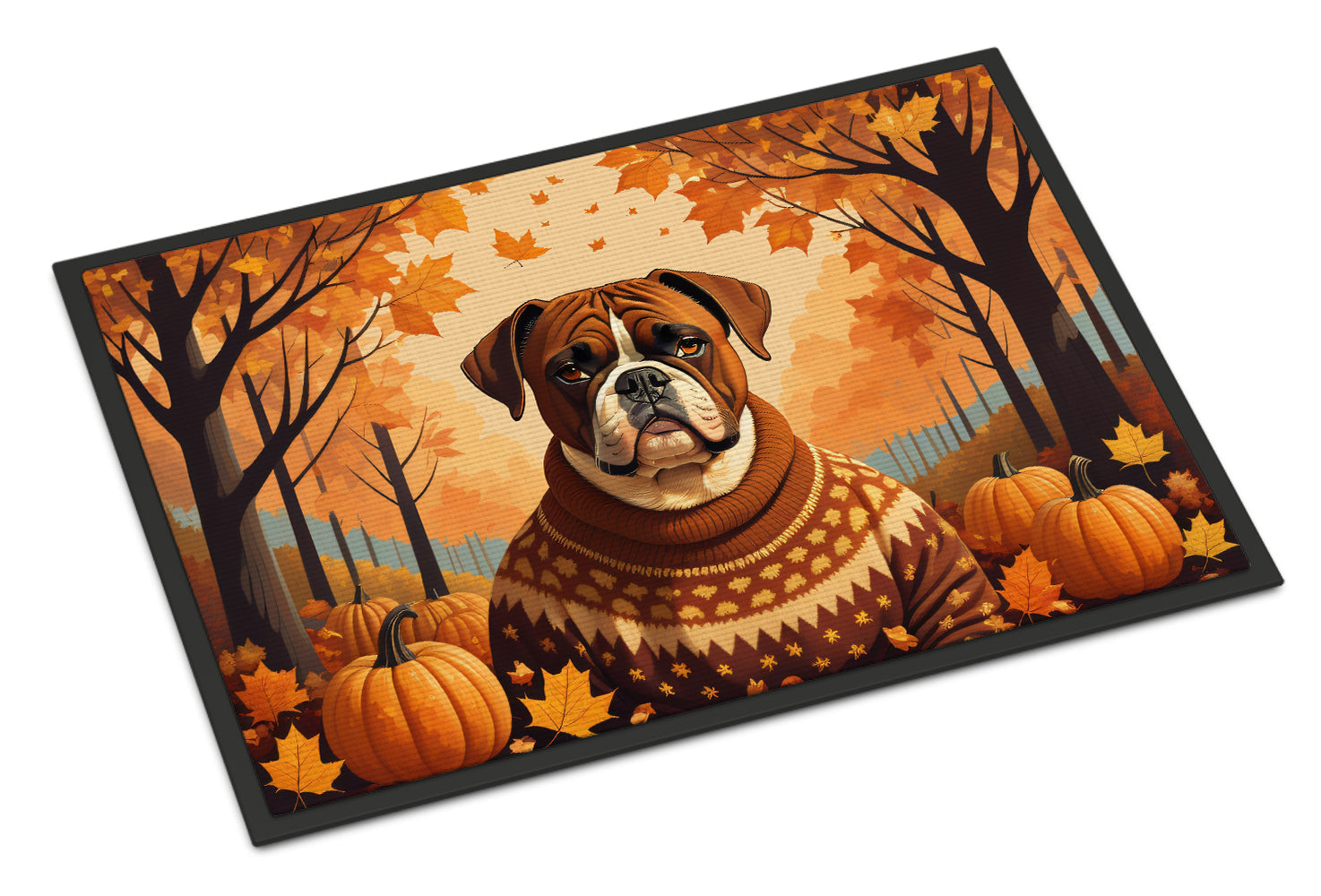 Boxer Fall Doormat Indoor Outdoor 18H X 27W Front Door Mat Rugs for Entryway, Non Slip Washable