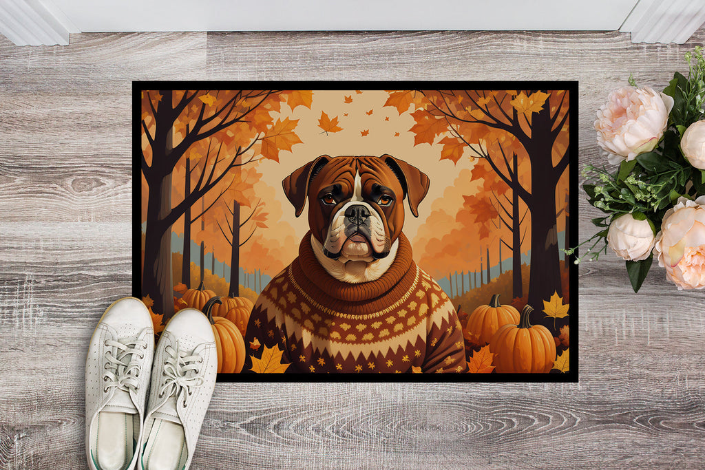 Boxer Fall Doormat Indoor Outdoor 18H X 27W Front Door Mat Rugs for Entryway, Non Slip Washable