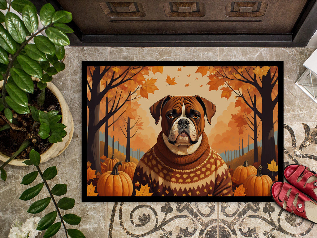 Boxer Fall Doormat Indoor Outdoor 18H X 27W Front Door Mat Rugs for Entryway, Non Slip Washable