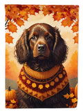 Boykin Spaniel Fall House Flag 28x40 Porch Sleeve Pole Decorative Outside Yard Banner Artwork Wall Hanging, Polyester