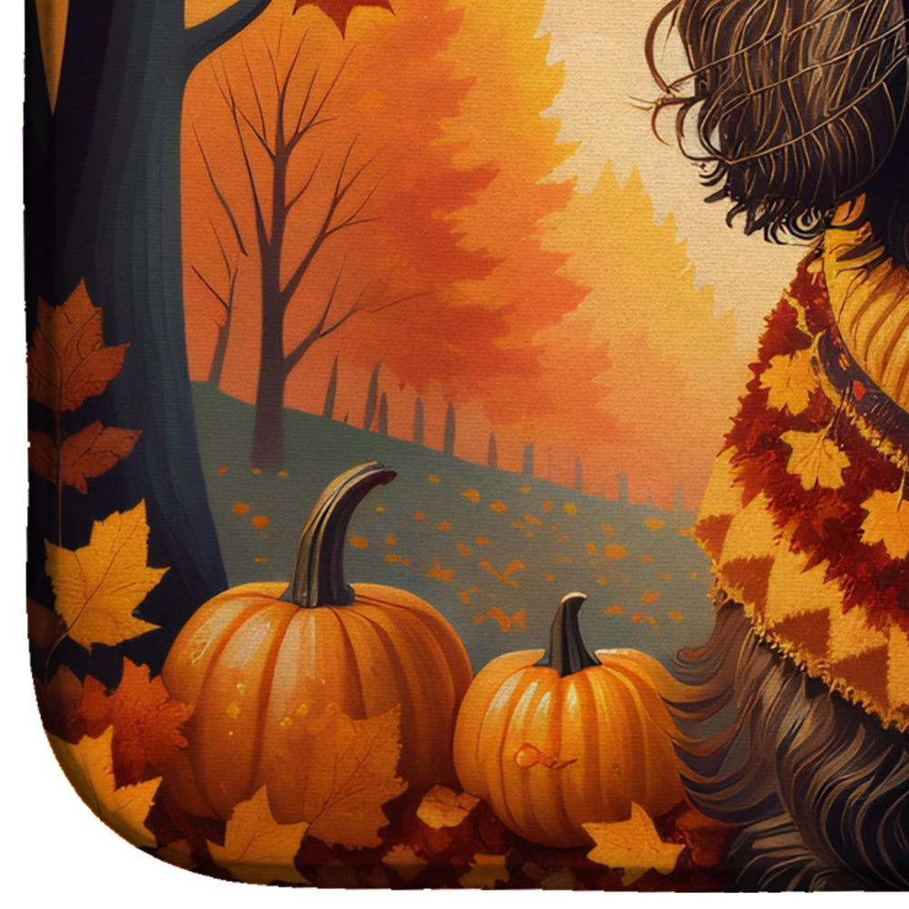 Boykin Spaniel Fall Dish Drying Mat Absorbent Dish Drying Mat Pad for Kitchen Counter Dish Drainer Mat for Countertop, 14 x 21", Multicolor