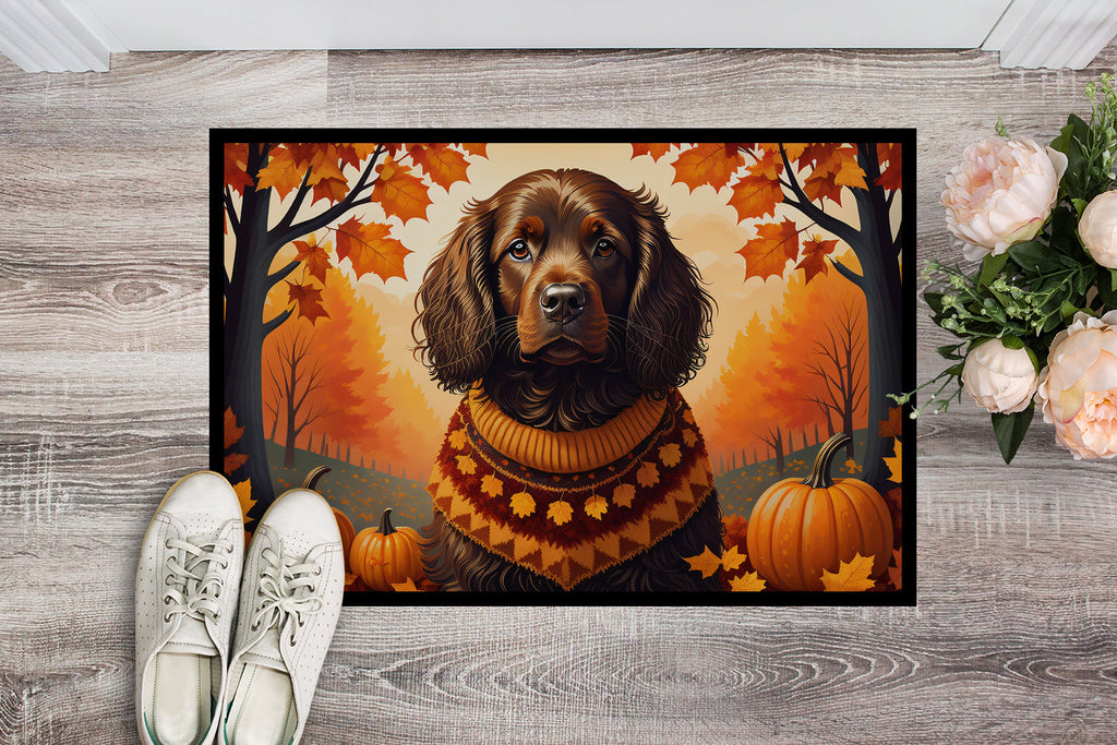 Boykin Spaniel Fall Doormat Indoor Outdoor 18H X 27W Front Door Mat Rugs for Entryway, Non Slip Washable