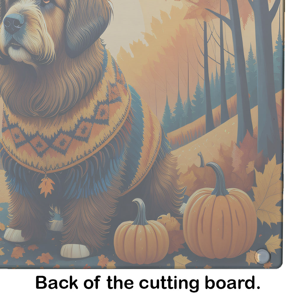 Briard Fall Cutting Board Tempered Glass Kitchen Cutting Surface, Heat Resistant Chopping, Non-Slip Feet, Food Prep & Serving