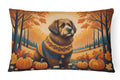 Briard Fall Decorative Throw Pillow 12x16 Indoor Outdoor Accent Cushion, Fabric Cover with Insert for Sofa, Bed, Porch & Living Room