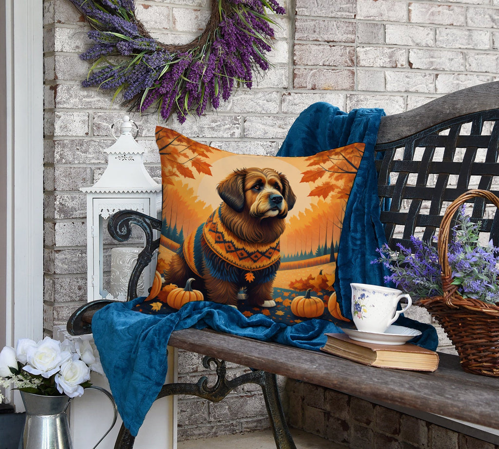 Briard Fall Decorative Throw Pillow 18x18 Indoor Outdoor Accent Cushion, Fabric Cover with Insert for Sofa, Bed, Porch & Living Room