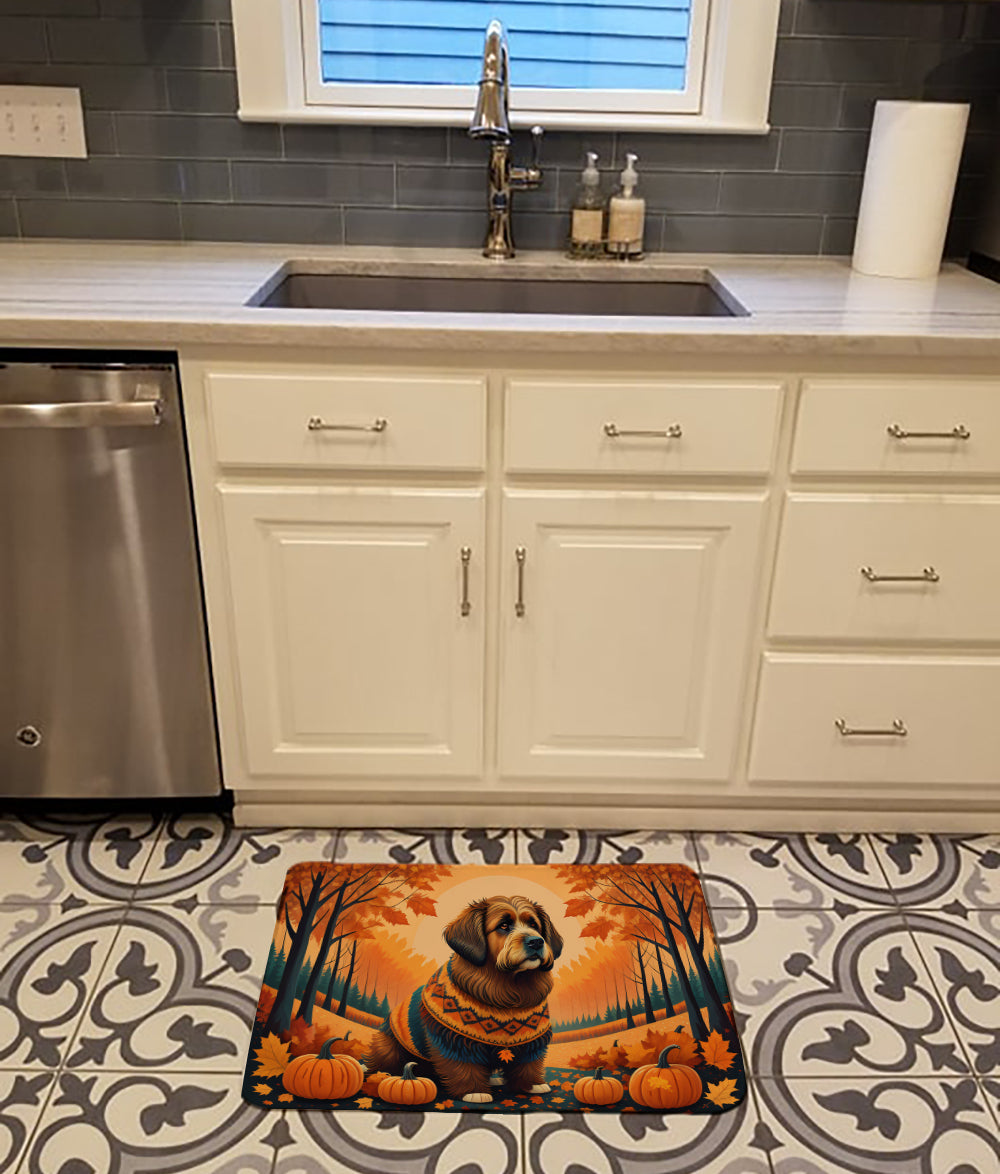 Briard Fall Memory Foam Kitchen Mat Machine Washable Anti-Fatigue Cushion Comfort Bath or Kitchen Rug