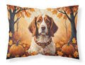 Brittany Spaniel Fall Standard Pillowcase Lightweight Super Soft Easy Care Decorative Artwork Pillowcase, Standard