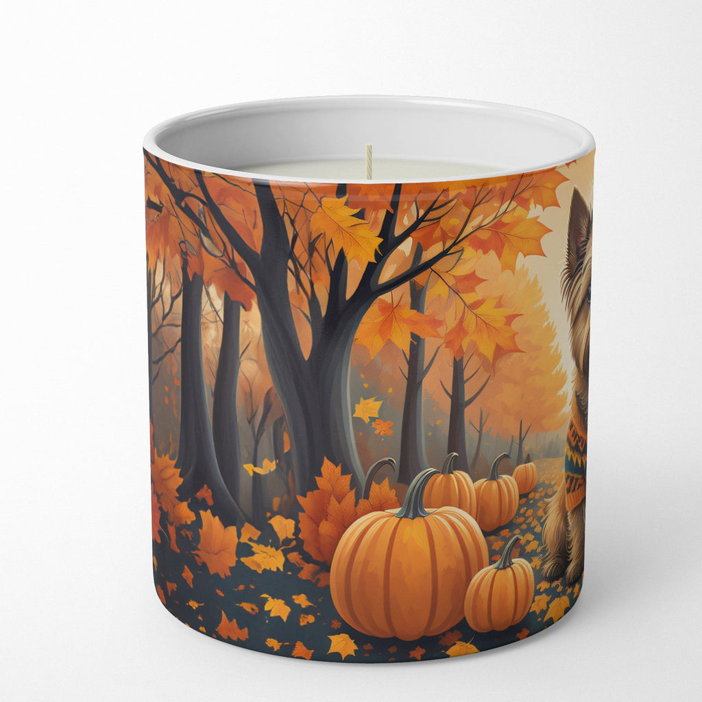 Cairn Terrier Fall Decorative Soy Candle Nature Soy Wax Essential Oil Home Decor Ideal for Bedroom Kitchen Bath Office Gift, 10 oz