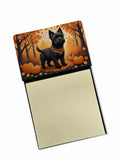 Black Cairn Terrier Fall Watercolor Sticky Note Holder Refillable Dispenser Desk Accessory 3x3 Pad Gift