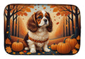 Cavalier Spaniel Fall Dish Drying Mat Absorbent Dish Drying Mat Pad for Kitchen Counter Dish Drainer Mat for Countertop, 14 x 21", Multicolor