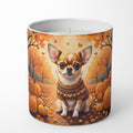 Chihuahua Fall Decorative Soy Candle Nature Soy Wax Essential Oil Home Decor Ideal for Bedroom Kitchen Bath Office Gift, 10 oz