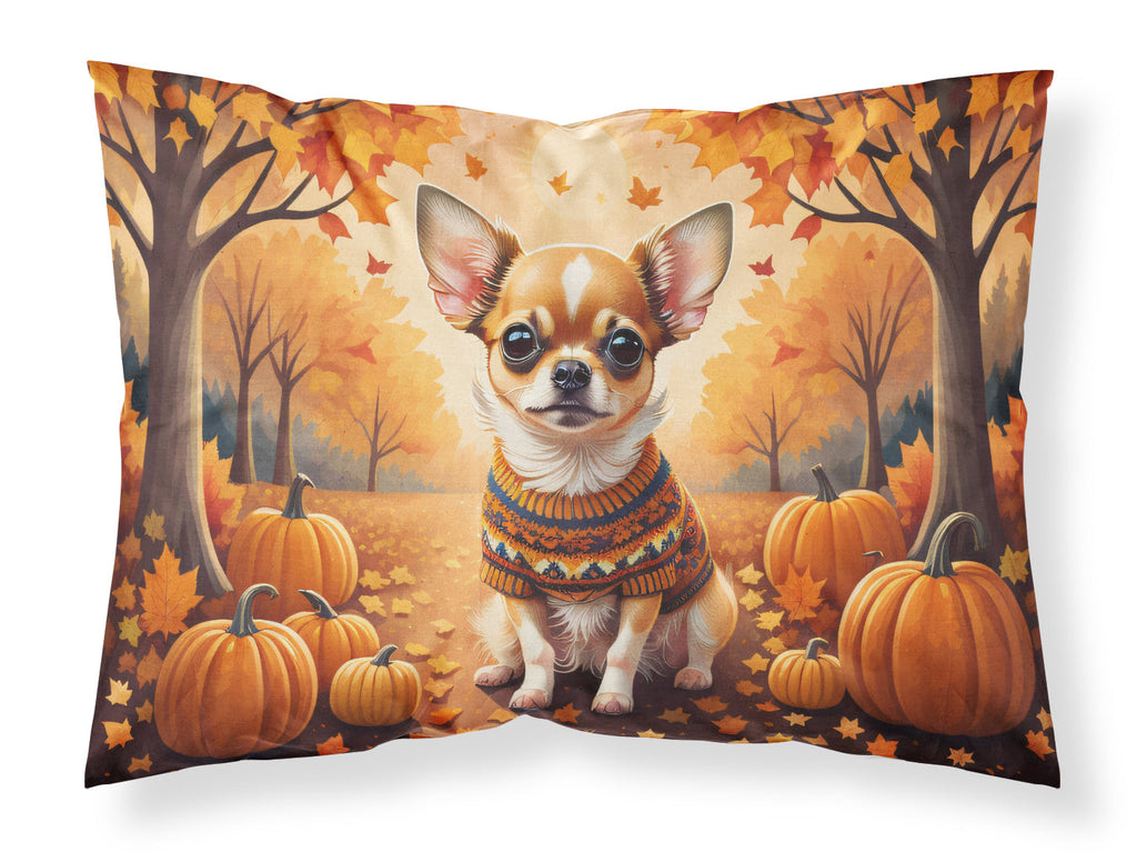 Chihuahua Fall Standard Pillowcase Lightweight Super Soft Easy Care Decorative Artwork Pillowcase, Standard
