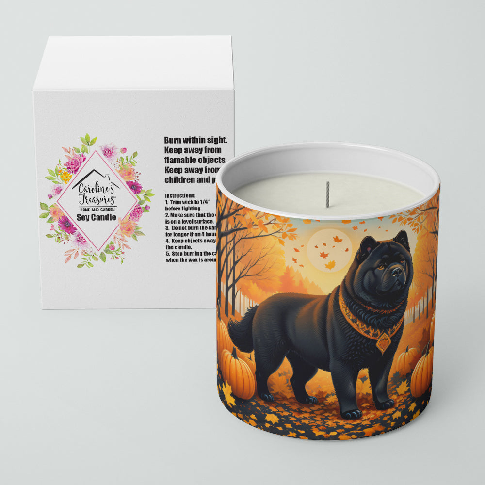 Black Chow Chow Fall Decorative Soy Candle Nature Soy Wax Essential Oil Home Decor Ideal for Bedroom Kitchen Bath Office Gift, 10 oz