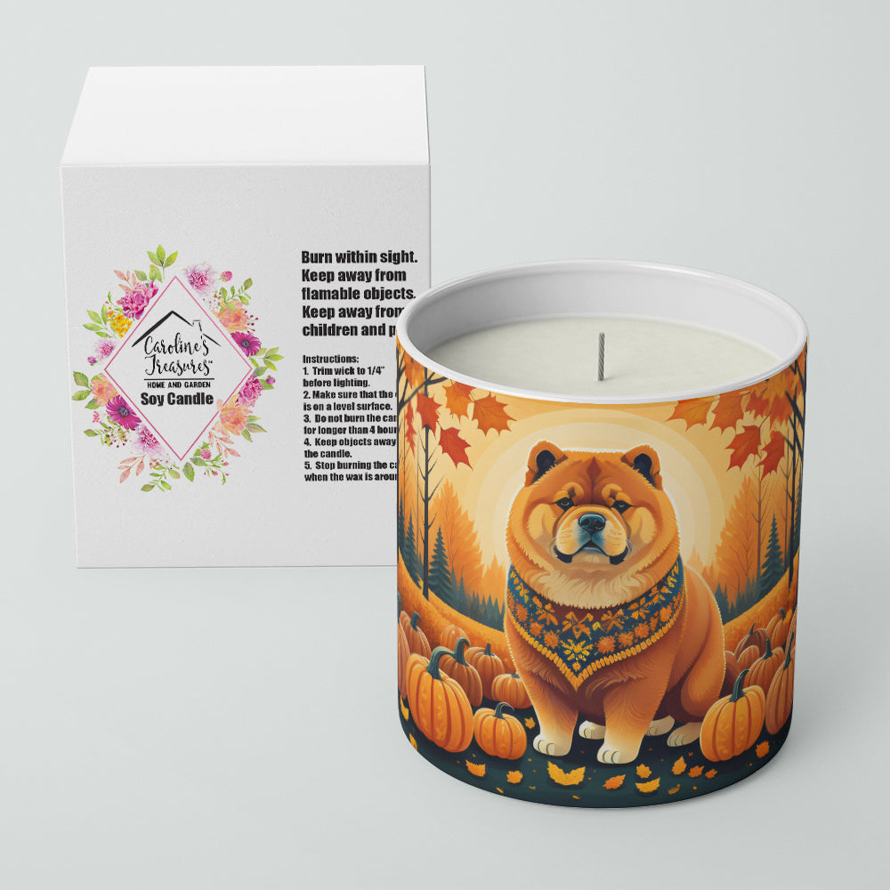 Chow Chow Fall Decorative Soy Candle Nature Soy Wax Essential Oil Home Decor Ideal for Bedroom Kitchen Bath Office Gift, 10 oz