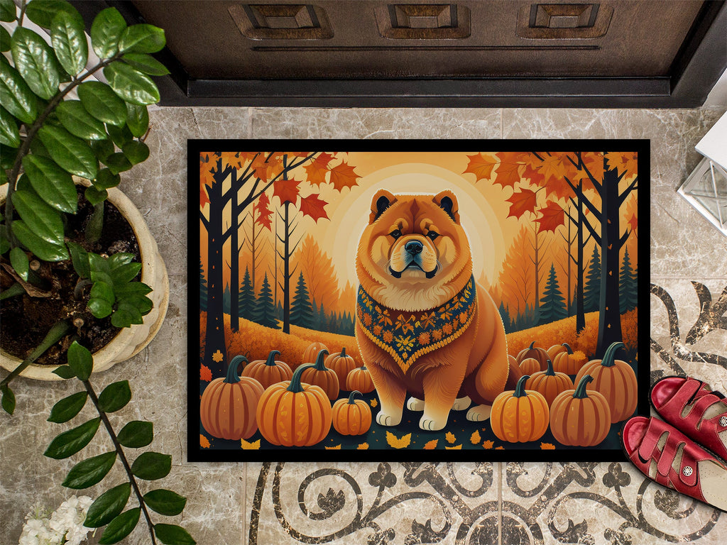 Chow Chow Fall Doormat Indoor Outdoor 24H X 36W Front Door Mat Rugs for Entryway, Non Slip Washable Low Pile,