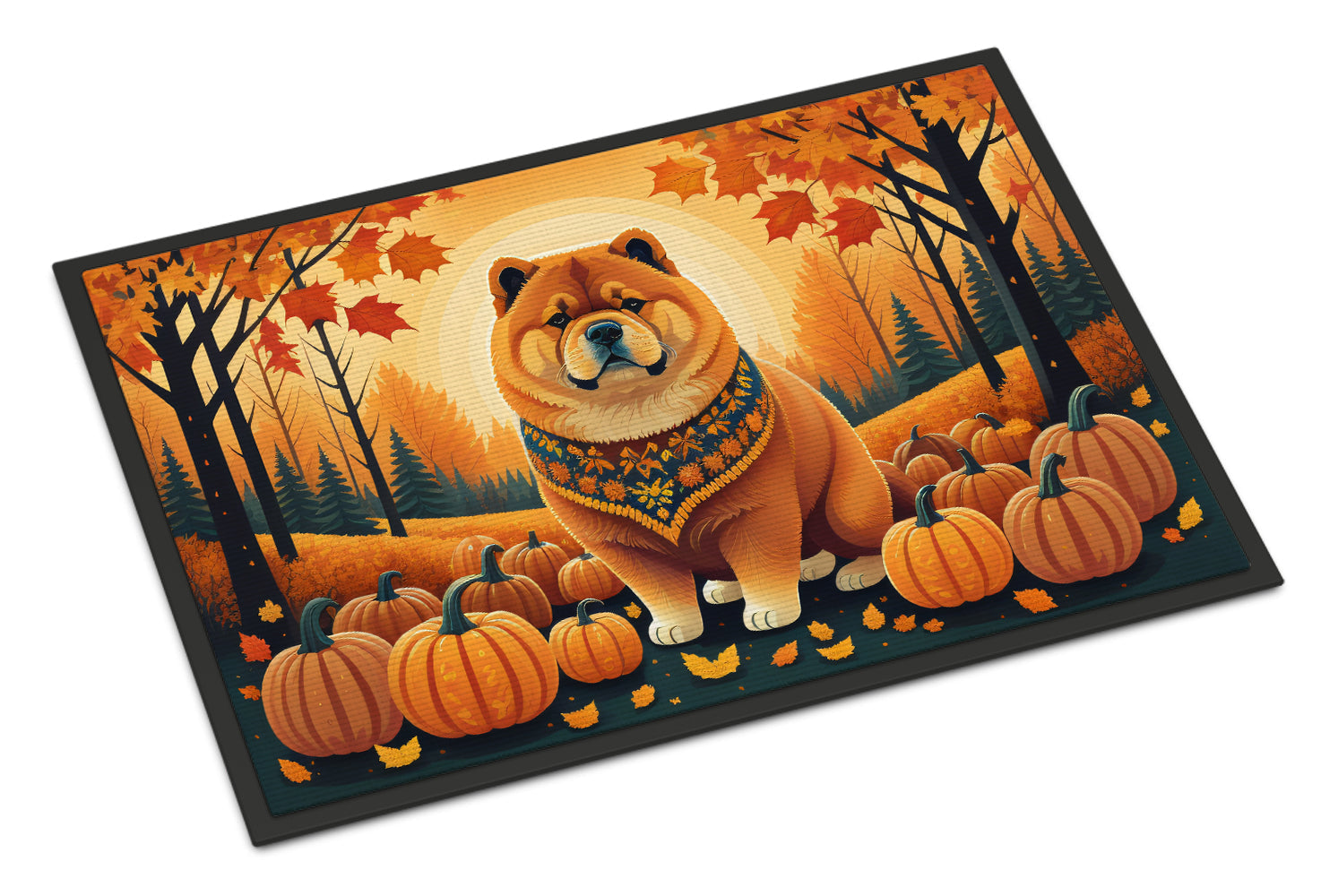 Chow Chow Fall Doormat Indoor Outdoor 18H X 27W Front Door Mat Rugs for Entryway, Non Slip Washable