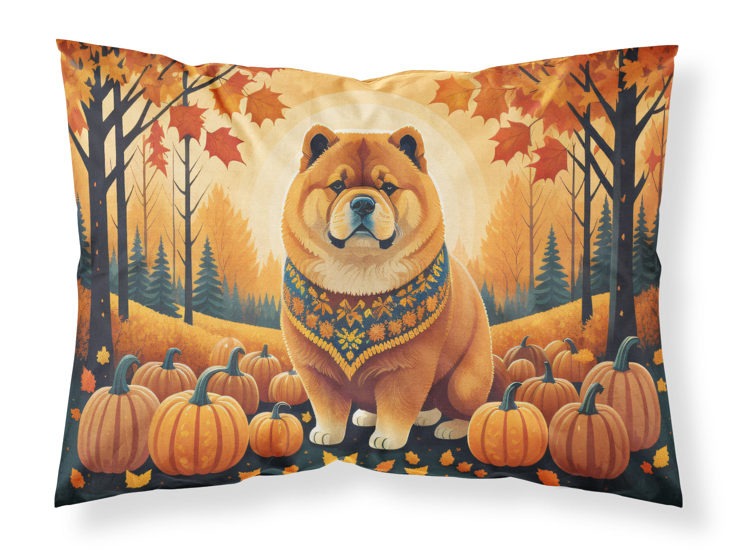 Chow Chow Fall Standard Pillowcase Lightweight Super Soft Easy Care Decorative Artwork Pillowcase, Standard
