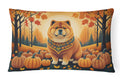 Chow Chow Fall Decorative Throw Pillow 12x16 Indoor Outdoor Accent Cushion, Fabric Cover with Insert for Sofa, Bed, Porch & Living Room