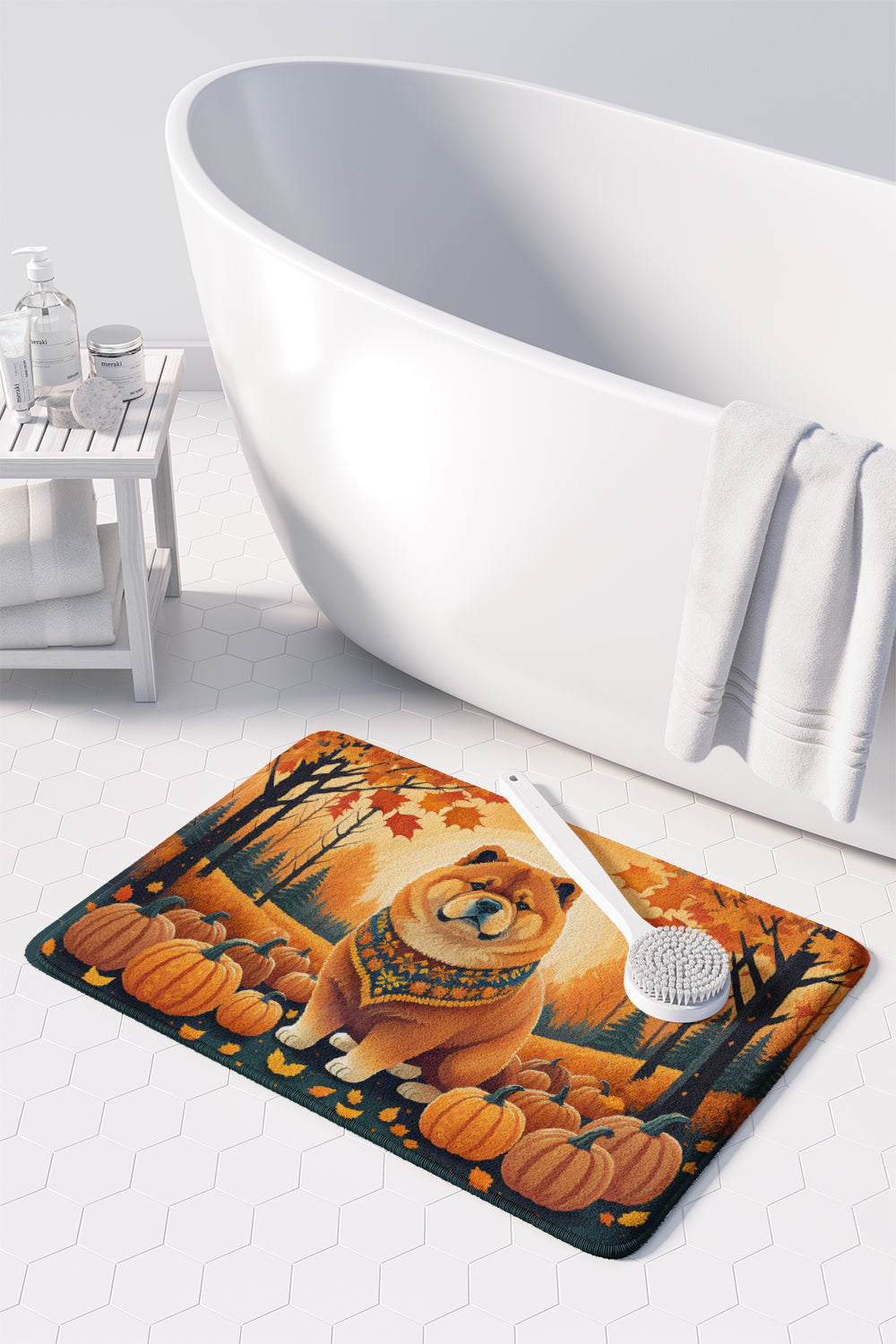 Chow Chow Fall Memory Foam Kitchen Mat Machine Washable Anti-Fatigue Cushion Comfort Bath or Kitchen Rug