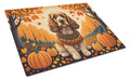 Cocker Spaniel Fall Cutting Board Tempered Glass Kitchen Cutting Surface, Heat Resistant Chopping, Non-Slip Feet, Food Prep & Serving
