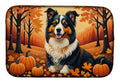 Collie Fall Dish Drying Mat Absorbent Dish Drying Mat Pad for Kitchen Counter Dish Drainer Mat for Countertop, 14 x 21", Multicolor