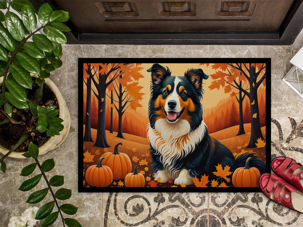 Collie Fall Doormat Indoor Outdoor 18H X 27W Front Door Mat Rugs for Entryway, Non Slip Washable