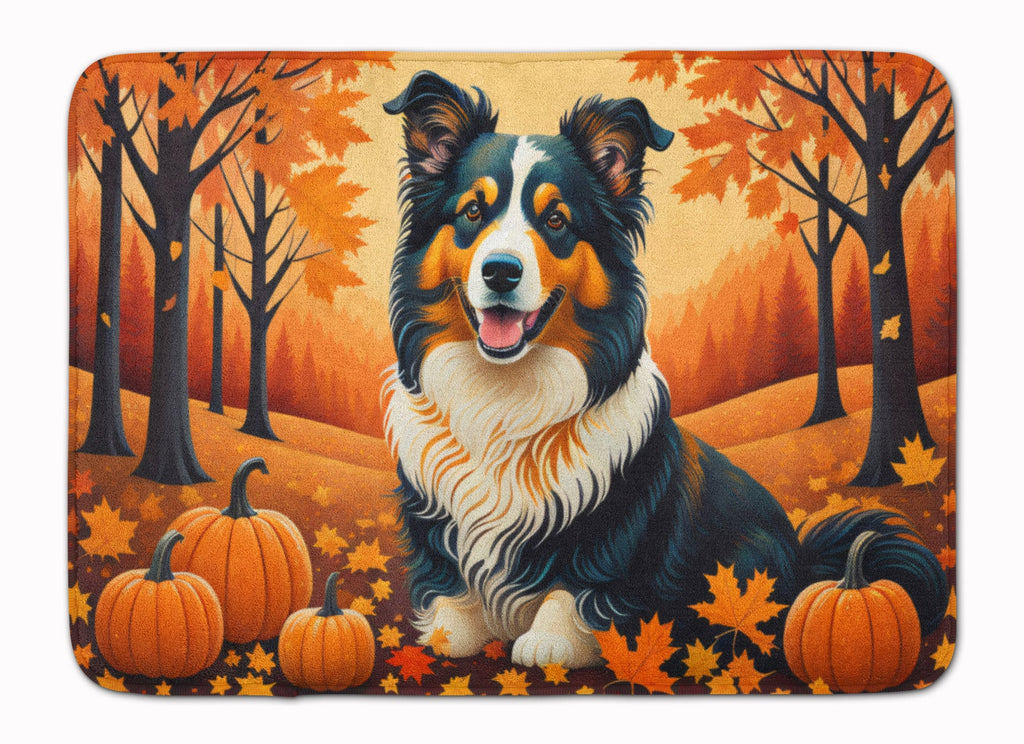 Collie Fall Memory Foam Kitchen Mat Machine Washable Anti-Fatigue Cushion Comfort Bath or Kitchen Rug