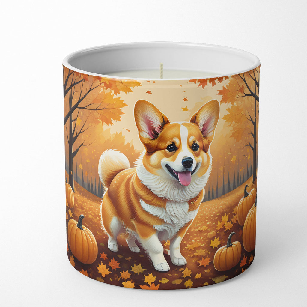 Corgi Fall Decorative Soy Candle Nature Soy Wax Essential Oil Home Decor Ideal for Bedroom Kitchen Bath Office Gift, 10 oz