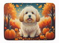 Coton De Tulear Fall Memory Foam Kitchen Mat Machine Washable Anti-Fatigue Cushion Comfort Bath or Kitchen Rug