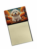 Coton De Tulear Fall Watercolor Sticky Note Holder Refillable Dispenser Desk Accessory 3x3 Pad Gift