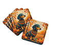 Dachshund Fall Foam Coasters Set of 4 Cup Coasters for Indoor Outdoor, Tabletop Protection, Anti Slip, Mouse pad Material