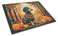 Dachshund Fall Cutting Board Tempered Glass Kitchen Cutting Surface, Heat Resistant Chopping, Non-Slip Feet, Food Prep & Serving