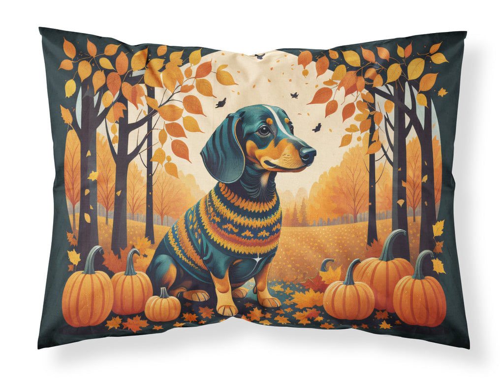 Dachshund Fall Standard Pillowcase Lightweight Super Soft Easy Care Decorative Artwork Pillowcase, Standard