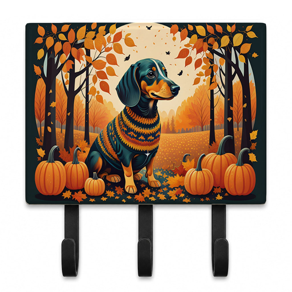 Dachshund Fall Leash or Key Holder Wall Hooks, Coat Rack Wall Mount, for Hanging Keys, Towels, Aprons, Leashes