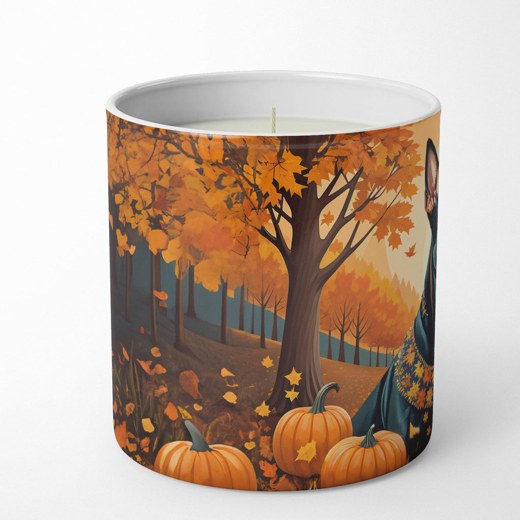 Doberman Pinscher Fall Decorative Soy Candle Nature Soy Wax Essential Oil Home Decor Ideal for Bedroom Kitchen Bath Office Gift, 10 oz
