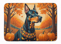 Doberman Pinscher Fall Memory Foam Kitchen Mat Machine Washable Anti-Fatigue Cushion Comfort Bath or Kitchen Rug
