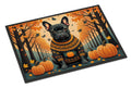 Black French Bulldog Fall Doormat Indoor Outdoor 18H X 27W Front Door Mat Rugs for Entryway, Non Slip Washable