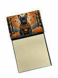 Black French Bulldog Fall Watercolor Sticky Note Holder Refillable Dispenser Desk Accessory 3x3 Pad Gift