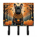 Black French Bulldog Fall Leash or Key Holder Wall Hooks, Coat Rack Wall Mount, for Hanging Keys, Towels, Aprons, Leashes