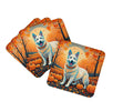 White German Shepherd Fall Foam Coasters Set of 4 Cup Coasters for Indoor Outdoor, Tabletop Protection, Anti Slip, Mouse pad Material