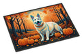 White German Shepherd Fall Doormat Indoor Outdoor 18H X 27W Front Door Mat Rugs for Entryway, Non Slip Washable